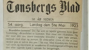 Utklipp fta Tønsbergs Blad